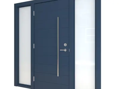 Door-101 modern front door with glass panels 3D model