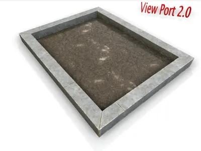 square garden in curb Low-poly 3D model