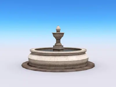 City Fountain Low-poly 3D model