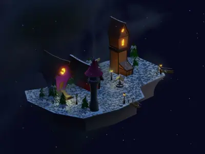 Stylized Village Free 3D model