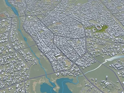 Owerri Nigeria 30km Low-poly 3D model