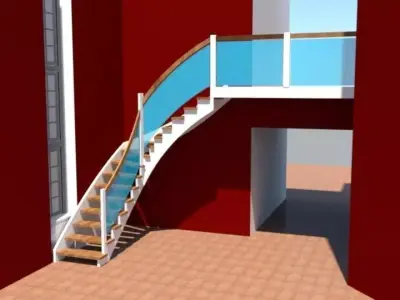 3d-stairs spiral staircase Free low-poly 3D model