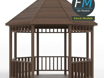 Kiosk pavilion gazebo 3D model