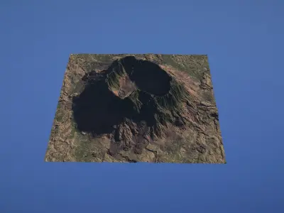 Landscape Environment Volcano Snow 38 Low-poly 3D model