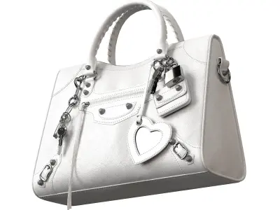 Balenciaga Le City Medium Bag White Low-poly 3D model