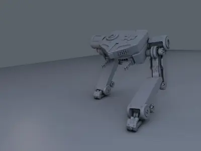 two legs robot walk 3D model