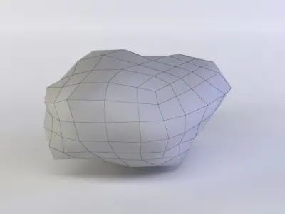 Pink rock2 Low-poly 3D model