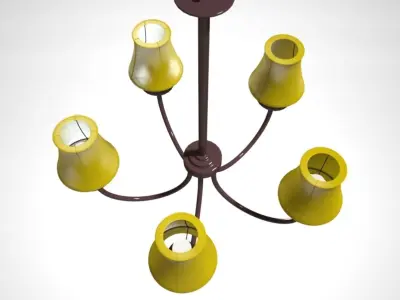 Chandeliers model 1 chandelier with four lamps 3D model