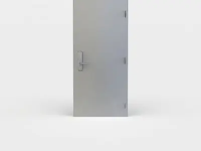 Metal door Low-poly 3D model 4