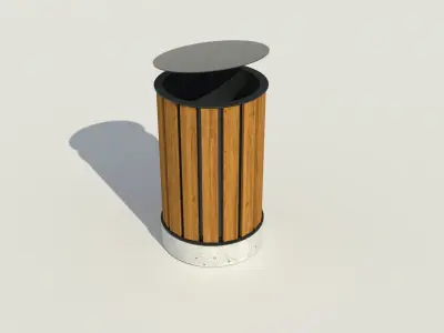 park litter bin 03 3D model