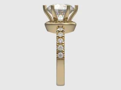 Brilliant Halo Engagement Ring JDBCo 3D print model