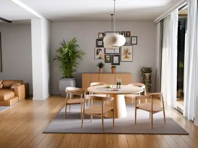 White Apartment Interior Scene 3D model