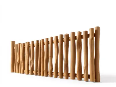 Rustic Wooden Fence model pack Low-poly 3D model