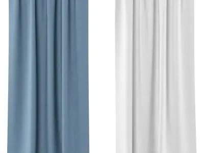 Curtains 131 PotteryBarn Belgian Flax Linen Rod Pocket Curtain 3D model