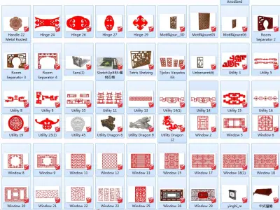 Chinese architectural pattern texture 3D model