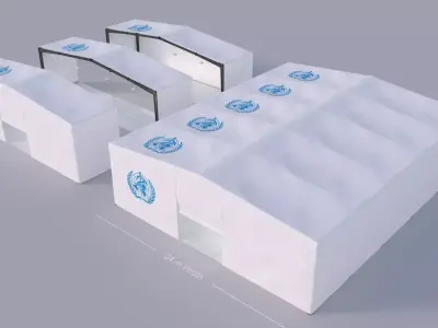  medical tent - 24m X adjustable length - 3D model