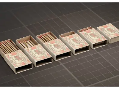 Vintage Matchbox Matches Collection 3D model