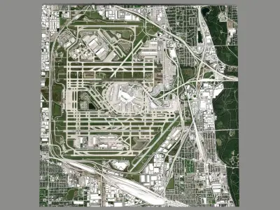OHare International Airport Chicago USA 3D model