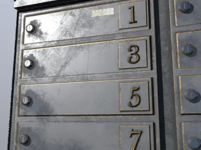 Old Mailbox Low Poly PBR Low-poly 3D model