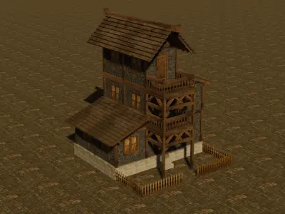 Medieval house eleven Low-poly 3D model