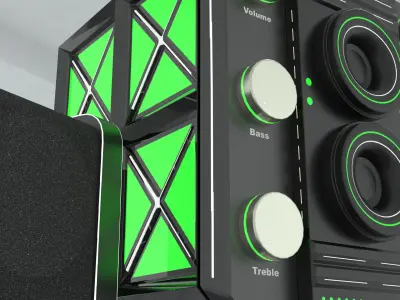 Stereo System Low-poly 3D model