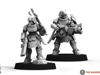 Daughters of War - Heavy Weapon Squad 3D print model