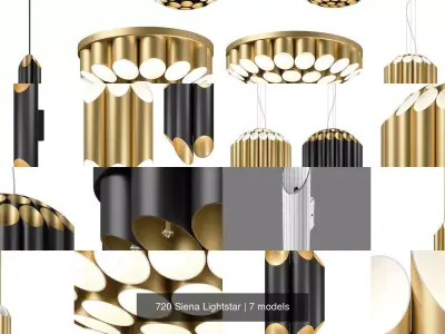 720 Siena Lightstar Collection of Modern Lamps 3D Model Pack