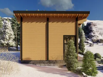 3D model of a wooden house 3D model