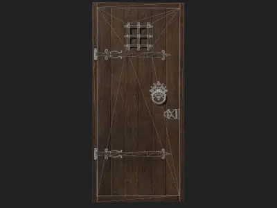 Old Wooden Door 01 Low-poly 3D model