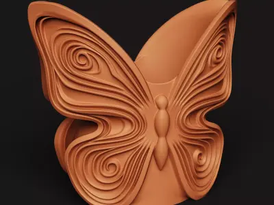 Butterfly Wing Artistic Vase -  Aesthetic Flower Pot - Planter 3D print model