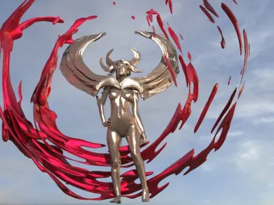 Egyptian seth statue with portal small  3D model