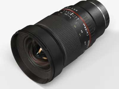 Rokinon 24mm f 1-4 ED AS IF UMC Lens Low-poly 3D model