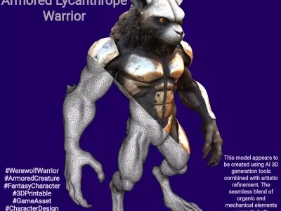 Armored Lycanthrope Warrior 3D print model