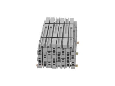 Concrete Slabs On Wood Planks 3D model