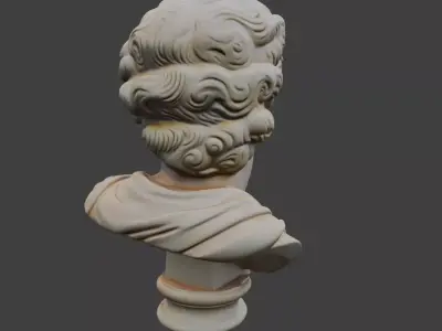 Bust of Apollo Cry Low-poly 3D model