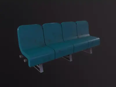 4 Seats 3D Model Low-poly 3D model