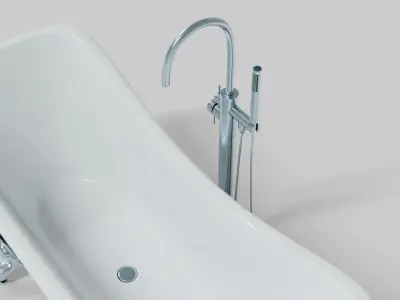 Freestanding Bathtub and Faucet 3D model