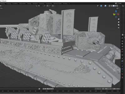 Science fiction Tank Type 5 Sturmpanzer for Warmgames Miniture  3D print model