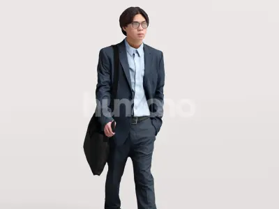 Human business man - walking working office street -4151-40 3D model
