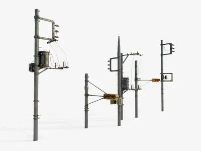 high quality traffic lights with 8k pbr textures  Low-poly 3D model