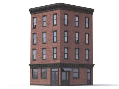 Apartment Building 7 PBR Low-poly 3D model