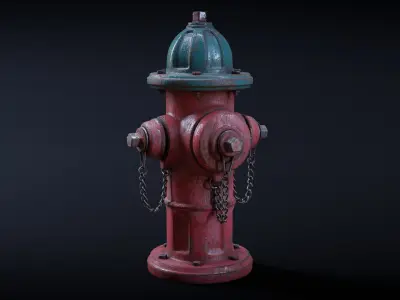 Fire Hydrant Low-poly 3D model