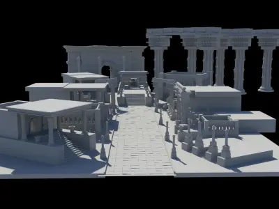 ancient greek roman temples buildings architecture 3D model