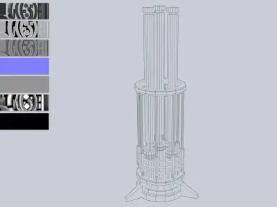 Sci fi lamp Low-poly 3D model 2