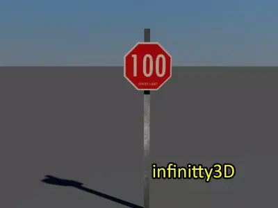 Road Sign - Speed Limit Pack   Low-poly 3D model