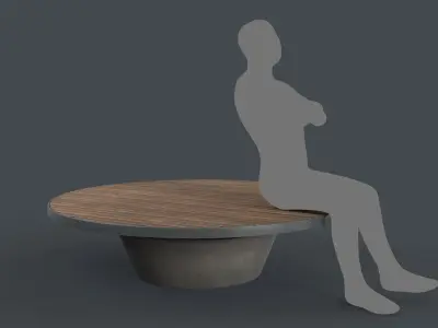 Modern Outdoor Bench 101 PBR Game Ready Low-poly 3D model