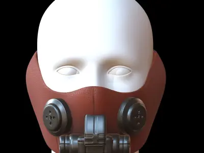 Gas mask helmet 3d model scifi Low-poly  Low-poly 3D model