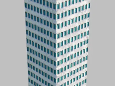 Skyscraper tall building Low-poly 3D model