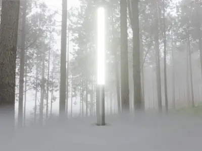 Low-Poly Basic Light Column 13 - Street Light Set-9 Low-poly 3D model