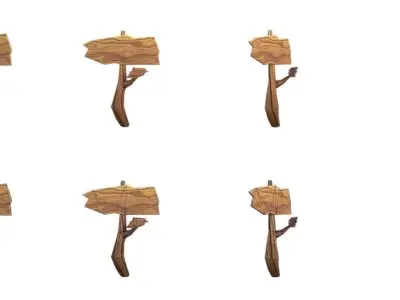 Guidepost Pack 10-19 Low-poly 3D model